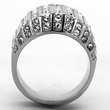 TK1447 - Stainless Steel Ring High polished (no plating) Women Top Grade Crystal Clear