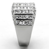 TK1447 - Stainless Steel Ring High polished (no plating) Women Top Grade Crystal Clear