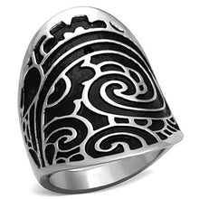 TK1448 - Stainless Steel Ring High polished (no plating) Women Epoxy Jet