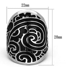 TK1448 - Stainless Steel Ring High polished (no plating) Women Epoxy Jet