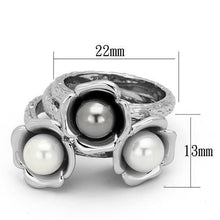 TK1449 - Stainless Steel Ring High polished (no plating) Women Synthetic Multi Color
