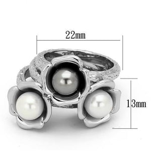 TK1449 - Stainless Steel Ring High polished (no plating) Women Synthetic Multi Color