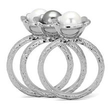 TK1449 - Stainless Steel Ring High polished (no plating) Women Synthetic Multi Color
