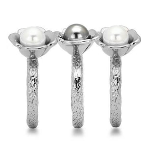 TK1449 - Stainless Steel Ring High polished (no plating) Women Synthetic Multi Color