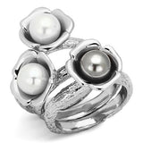 TK1449 - Stainless Steel Ring High polished (no plating) Women Synthetic Multi Color