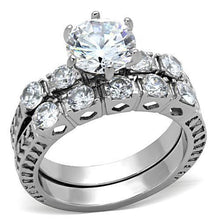 TK1450 - Stainless Steel Ring High polished (no plating) Women AAA Grade CZ Clear