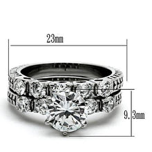 TK1450 - Stainless Steel Ring High polished (no plating) Women AAA Grade CZ Clear