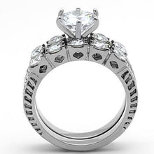 TK1450 - Stainless Steel Ring High polished (no plating) Women AAA Grade CZ Clear