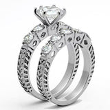 TK1450 - Stainless Steel Ring High polished (no plating) Women AAA Grade CZ Clear