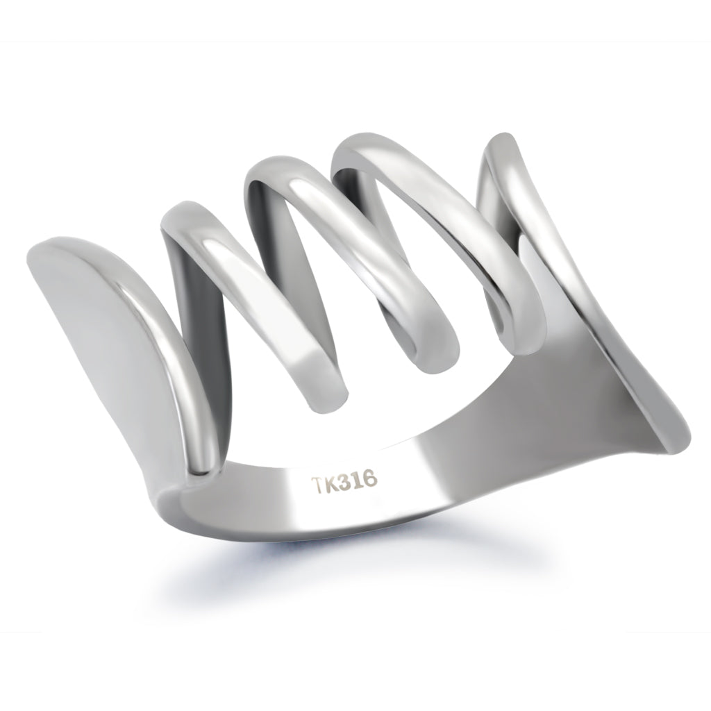 TK145 - Stainless Steel Ring High polished (no plating) Women No Stone No Stone