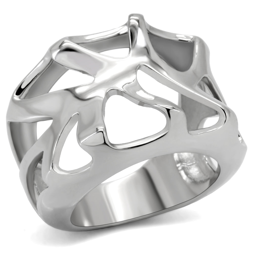 TK146 - Stainless Steel Ring High polished (no plating) Women No Stone No Stone