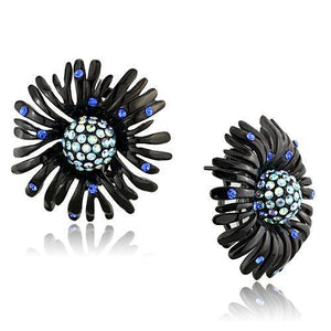 TK1476 - Stainless Steel Earrings IP Black(Ion Plating) Women Top Grade Crystal Multi Color