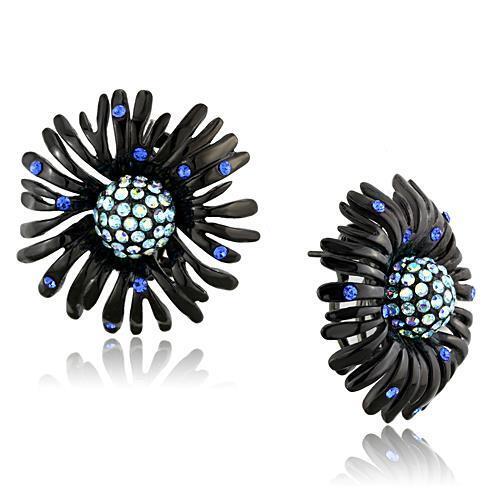 TK1476 - Stainless Steel Earrings IP Black(Ion Plating) Women Top Grade Crystal Multi Color