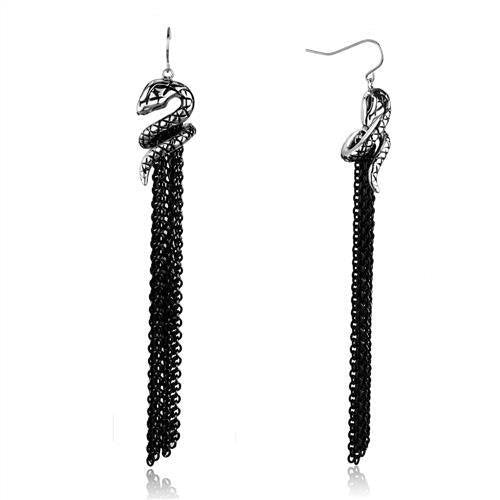 TK1479 - Stainless Steel Earrings Two-Tone IP Black Women No Stone No Stone