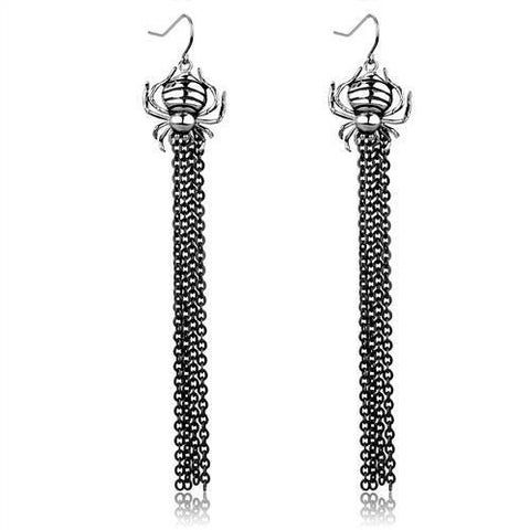 TK1481 - Stainless Steel Earrings Two-Tone IP Black Women Epoxy Jet