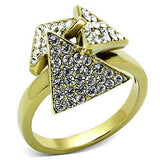 TK1485 - Stainless Steel Ring IP Gold(Ion Plating) Women Top Grade Crystal Clear
