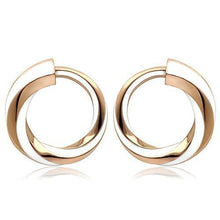 TK1488 - Stainless Steel Earrings IP Rose Gold(Ion Plating) Women Epoxy White