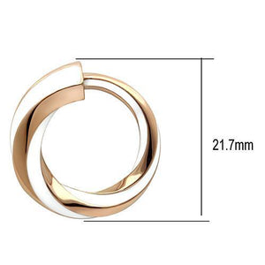 TK1488 - Stainless Steel Earrings IP Rose Gold(Ion Plating) Women Epoxy White