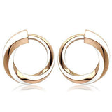 TK1488 - Stainless Steel Earrings IP Rose Gold(Ion Plating) Women Epoxy White