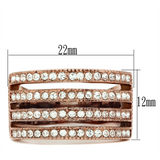 TK1492 - Stainless Steel Ring IP Rose Gold(Ion Plating) Women AAA Grade CZ Clear