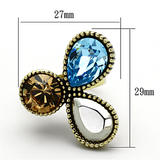 TK1496 - Stainless Steel Ring IP Gold(Ion Plating) Women Top Grade Crystal Multi Color