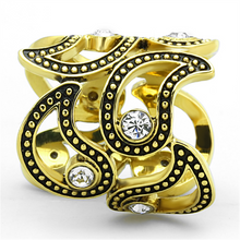 TK1506 - Stainless Steel Ring IP Gold(Ion Plating) Women Top Grade Crystal Clear