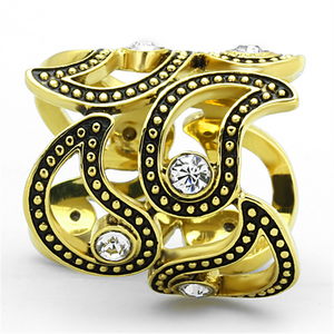 TK1506 - Stainless Steel Ring IP Gold(Ion Plating) Women Top Grade Crystal Clear