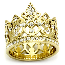 TK1507 - Stainless Steel Ring IP Gold(Ion Plating) Women Top Grade Crystal Clear