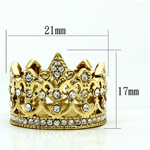 TK1507 - Stainless Steel Ring IP Gold(Ion Plating) Women Top Grade Crystal Clear