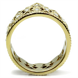 TK1507 - Stainless Steel Ring IP Gold(Ion Plating) Women Top Grade Crystal Clear