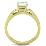 TK1511 - Stainless Steel Ring IP Gold(Ion Plating) Women AAA Grade CZ Clear