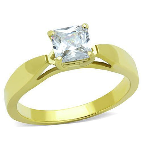 TK1511 - Stainless Steel Ring IP Gold(Ion Plating) Women AAA Grade CZ Clear
