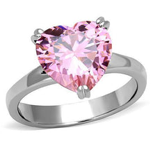 TK1513 - Stainless Steel Ring High polished (no plating) Women AAA Grade CZ Rose