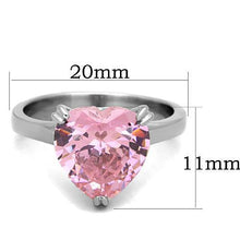 TK1513 - Stainless Steel Ring High polished (no plating) Women AAA Grade CZ Rose