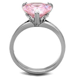 TK1513 - Stainless Steel Ring High polished (no plating) Women AAA Grade CZ Rose