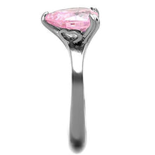 TK1513 - Stainless Steel Ring High polished (no plating) Women AAA Grade CZ Rose