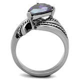 TK1515 - Stainless Steel Ring High polished (no plating) Women AAA Grade CZ Amethyst
