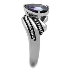 TK1515 - Stainless Steel Ring High polished (no plating) Women AAA Grade CZ Amethyst
