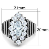 TK1517 - Stainless Steel Ring High polished (no plating) Women AAA Grade CZ Clear