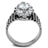 TK1517 - Stainless Steel Ring High polished (no plating) Women AAA Grade CZ Clear