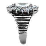 TK1517 - Stainless Steel Ring High polished (no plating) Women AAA Grade CZ Clear