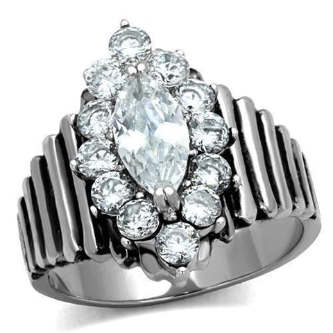 TK1517 - Stainless Steel Ring High polished (no plating) Women AAA Grade CZ Clear