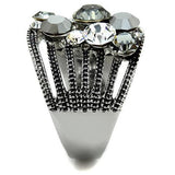 TK1521 - Stainless Steel Ring High polished (no plating) Women Top Grade Crystal Black Diamond