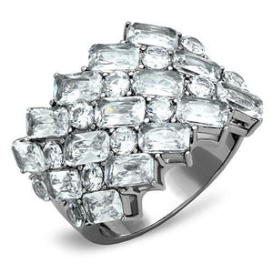 TK1522 - Stainless Steel Ring High polished (no plating) Women AAA Grade CZ Clear