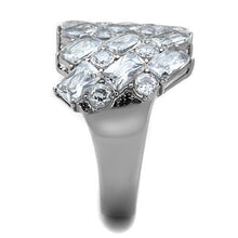 TK1522 - Stainless Steel Ring High polished (no plating) Women AAA Grade CZ Clear