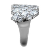 TK1522 - Stainless Steel Ring High polished (no plating) Women AAA Grade CZ Clear