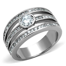 TK1525 - Stainless Steel Ring High polished (no plating) Women AAA Grade CZ Clear