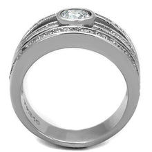 TK1525 - Stainless Steel Ring High polished (no plating) Women AAA Grade CZ Clear