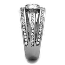 TK1525 - Stainless Steel Ring High polished (no plating) Women AAA Grade CZ Clear