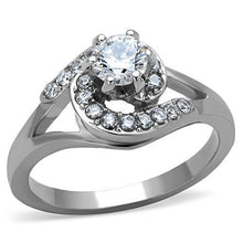 TK1529 - Stainless Steel Ring High polished (no plating) Women AAA Grade CZ Clear